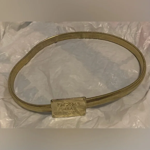 Bebe Logo Snake Chain Belt for Women Gold